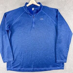Adidas Pullover Mens Extra Large Blue Climalite‎ Quarter Zip Athletic Training